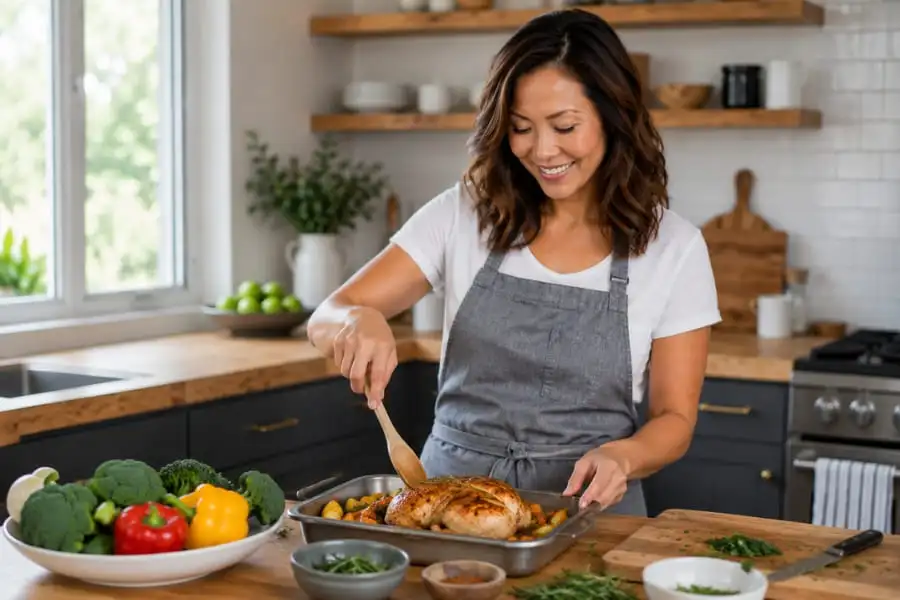 Emma-Thompson-in-kitchen-preparing-meal
