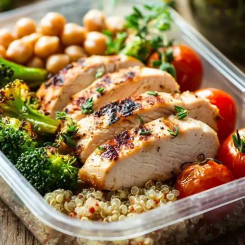 Best High Protein Meal Prep Bowls for the Week 6 high protein meal prep bowls filled with grilled chicken, quinoa, and colorful roasted vegetables