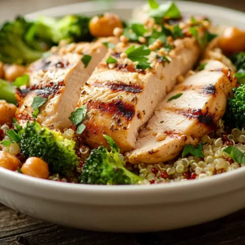 Easy 4-Ingredient High Protein Meal Prep (Under 30 Minutes) 6 Easy 4-Ingredient High Protein Meal Prep (Under 30 Minutes) containers filled with seasoned chicken, vegetables, and grains ready to eat
