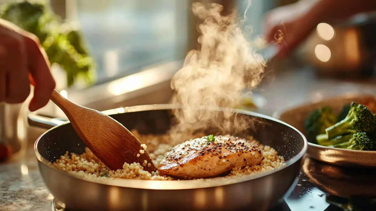 Easy 4-Ingredient High Protein Meal Prep (Under 30 Minutes) 4 Cooking steps