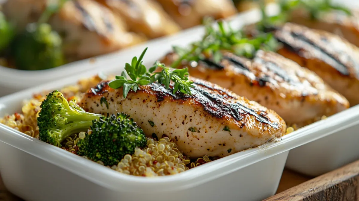 Easy High Protein Meal Prep for Beginners (Only 5 Ingredients Per Recipe) 8 Easy High Protein Meal Prep for Beginners (Only 5 Ingredients Per Recipe) in organized containers ready to eat