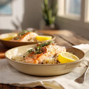 Salmon Meal Prep Bowls portioned in glass containers with roasted vegetables and protein-rich toppings ready.