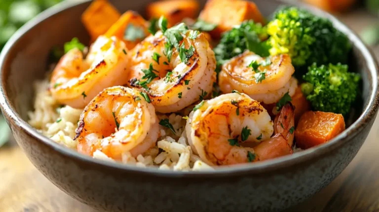 Easy High Protein Shrimp Meal Prep Bowls (30g Protein, 5 Days) 10 Easy High Protein Shrimp Meal Prep Bowls (30g Protein, 5 Days) displayed in clear glass containers ready to eat