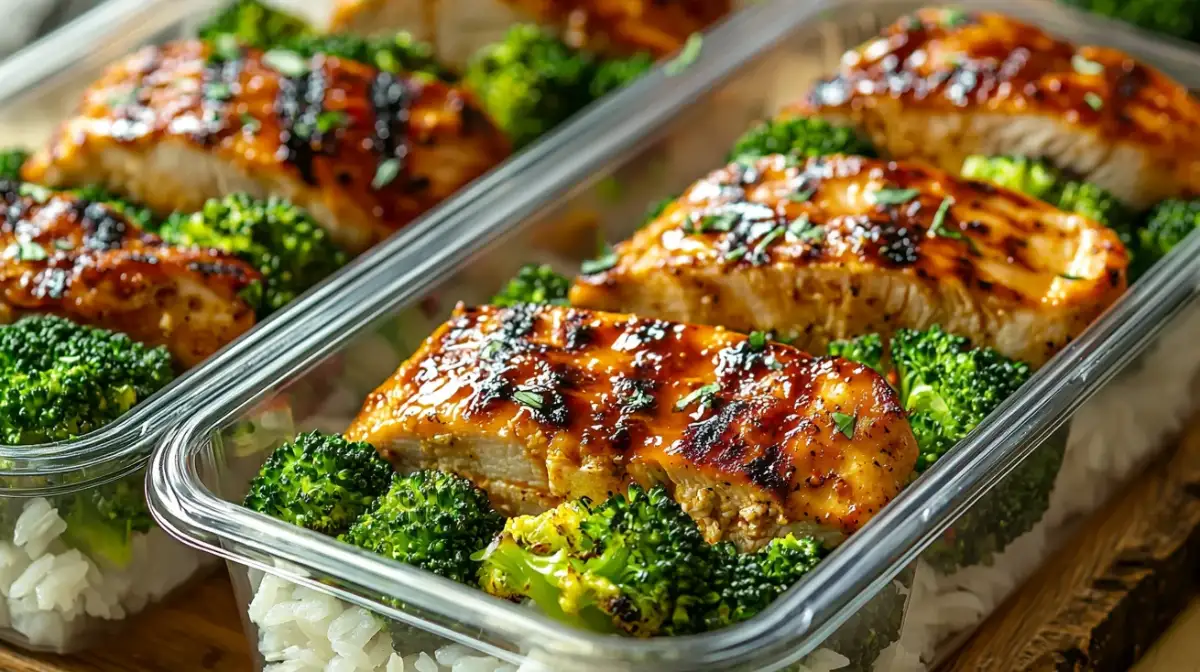 High Protein Chicken and Rice Meal Prep - 5 Sauce Variations (Simple & Cheap) 6 Chicken and rice meal prep with high protein portions in five colorful sauce variations