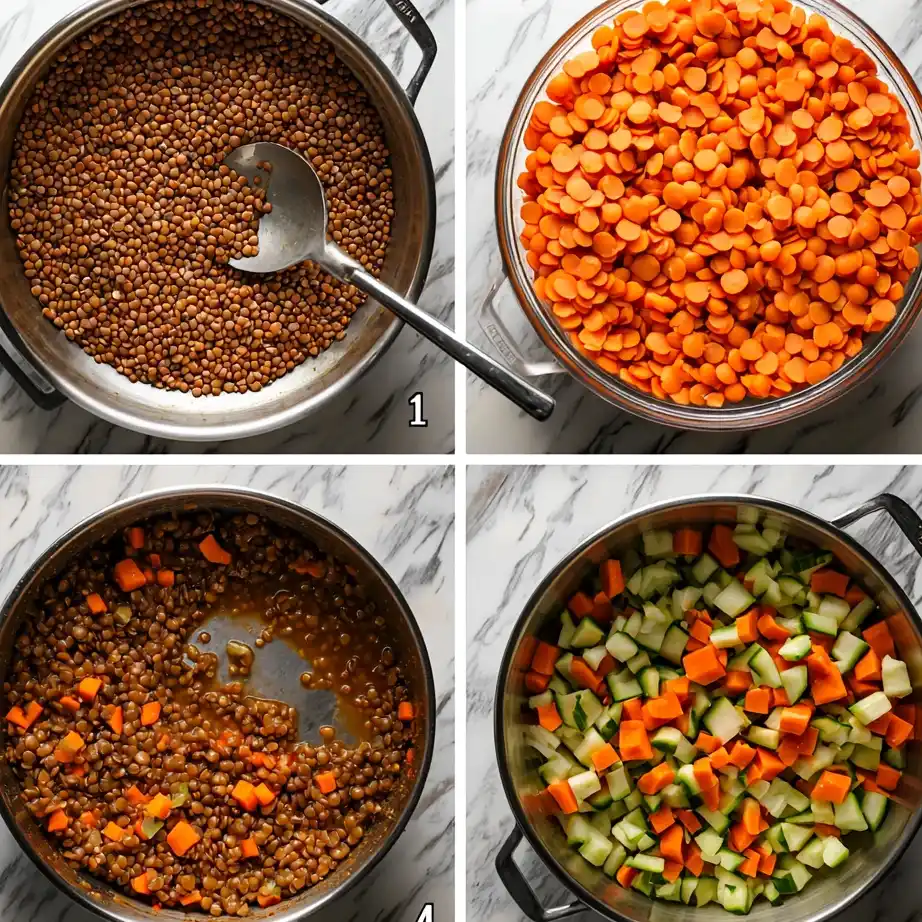 High Protein Lentil Meal Prep Bowls (Cheap, Plant-Based) 4 Cooking steps