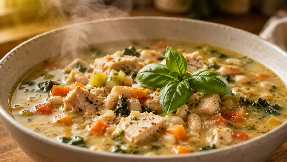 High Protein Soup Meal Prep bowls filled with hearty broth, tender vegetables, and protein-rich ingredients