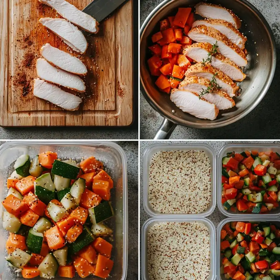 Quick High Protein Meal Prep for Busy People (3 Complete Meals in 1 Hour) 4 Cooking steps