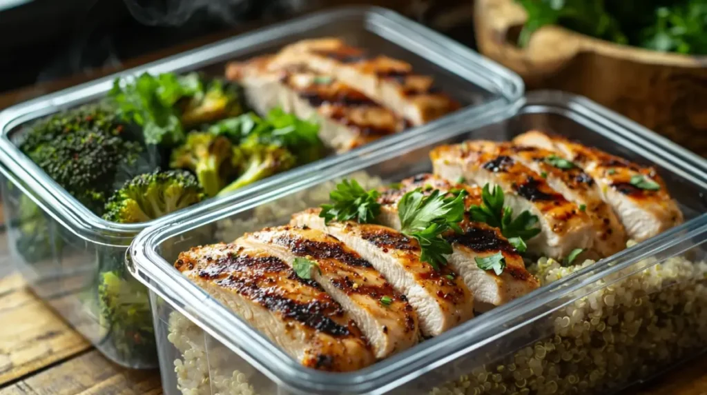 Simple High Protein Meal Prep in 30 Minutes — Visual Step-by-Step Guide 5 Meal prep in 30 minutes high protein chicken and vegetables portioned in glass containers