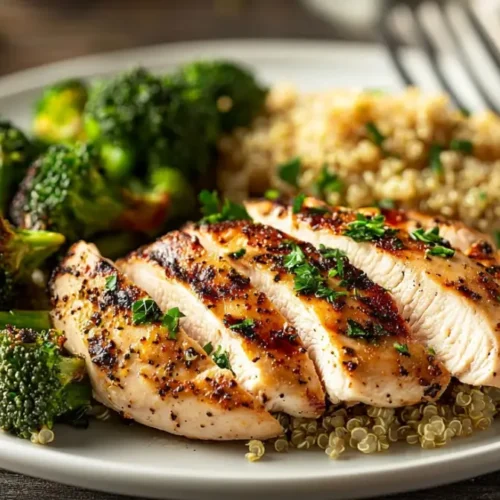Simple High Protein Meal Prep in 30 Minutes — Visual Step-by-Step Guide 6 Balanced high protein lunch box with grilled chicken, roasted vegetables, and quinoa ready to eat