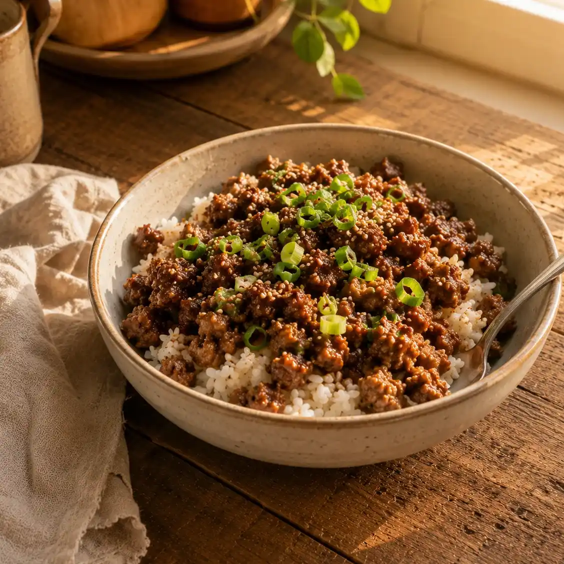 30-Minute Teriyaki Ground Turkey Rice Bowls (Cheap High Protein) 5 Serving