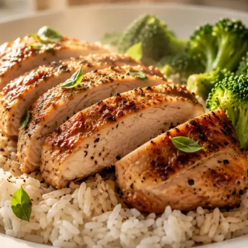 Affordable High Protein Meal Prep for Weight Loss (Under $25 a Week) 6 Affordable high protein meal prep containers filled with grilled chicken, rice, and roasted vegetables for weight loss