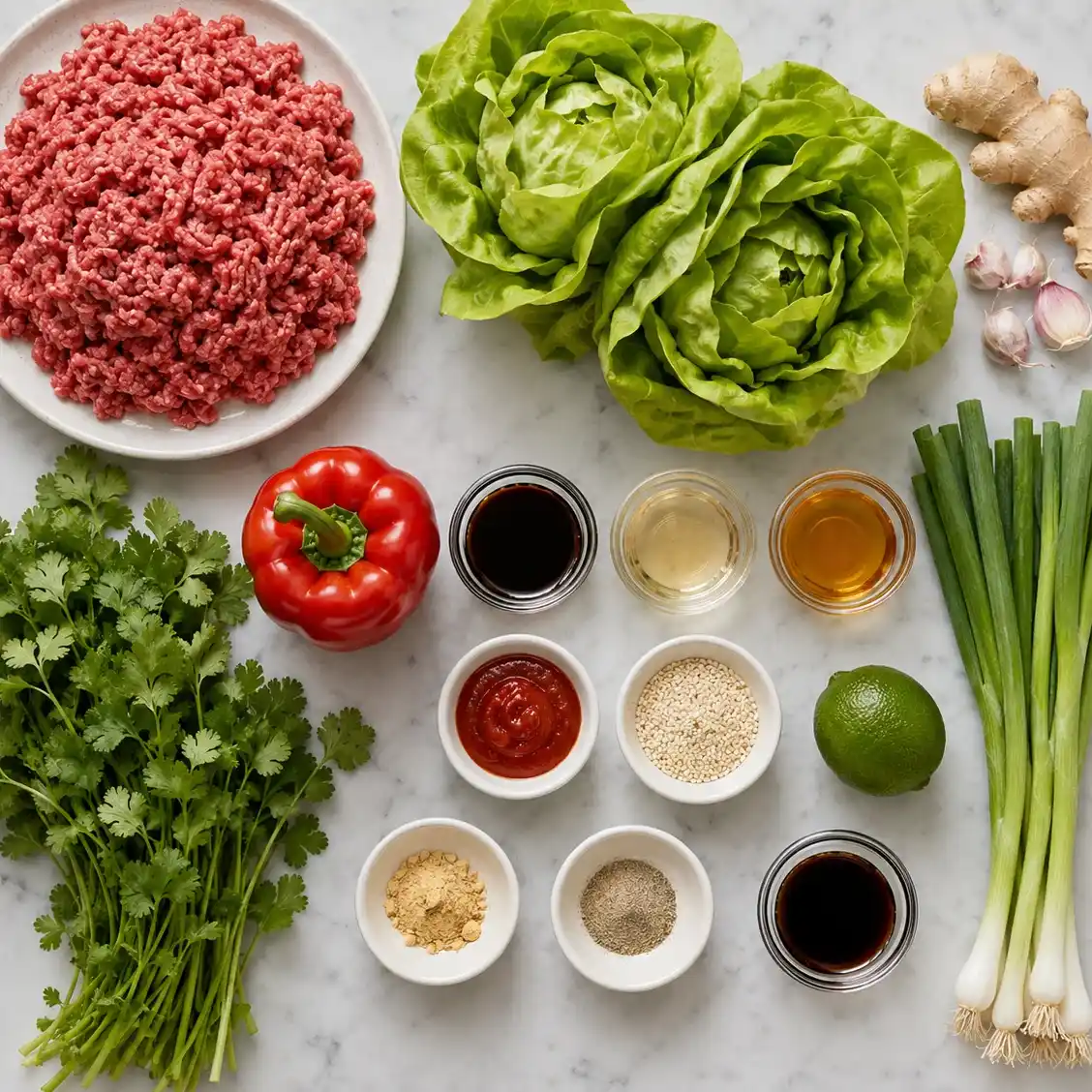 Asian Ground Beef Lettuce Wraps Meal Prep (Low Carb, High Protein) 3 Ingredients