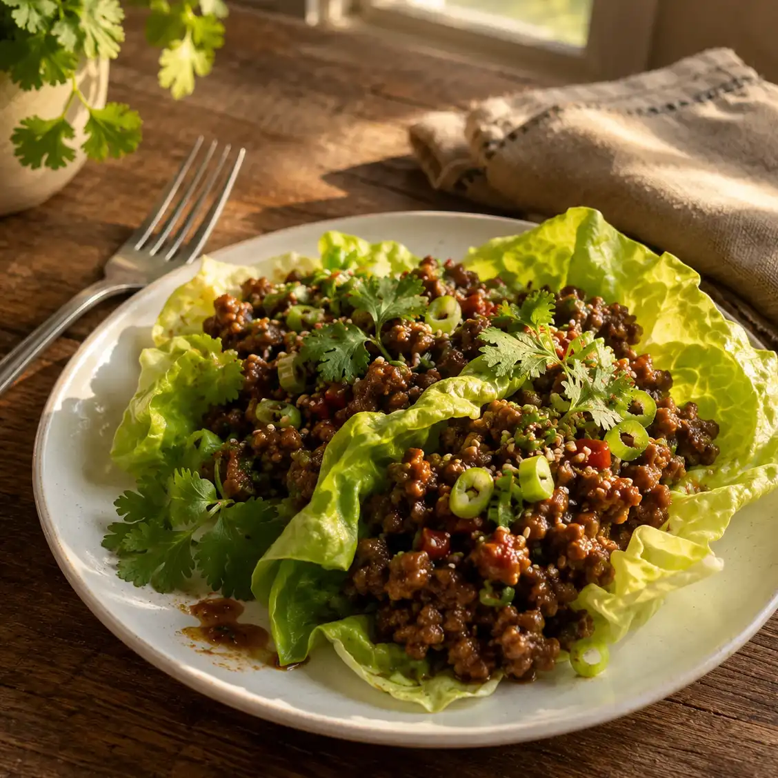 Asian Ground Beef Lettuce Wraps Meal Prep (Low Carb, High Protein) 5 Serving