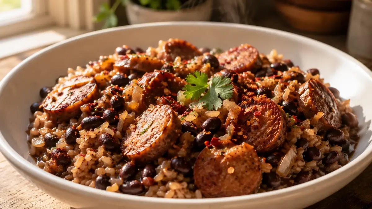 Black Beans and Rice with Sausage (Cheap High Protein Meal Prep) 2 Feature image