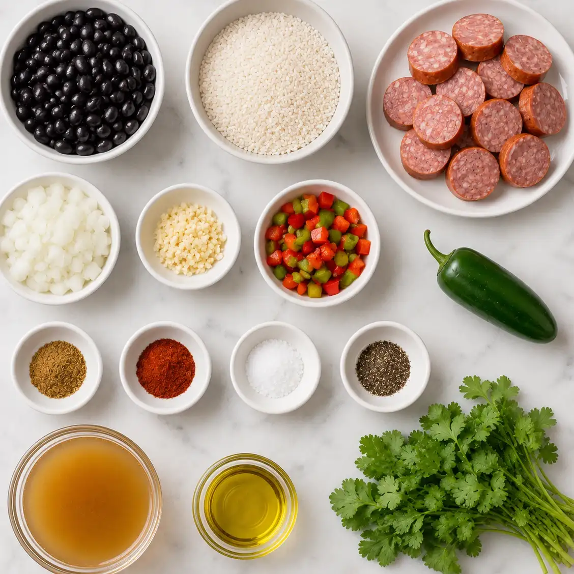 Black Beans and Rice with Sausage (Cheap High Protein Meal Prep) 3 Ingredients