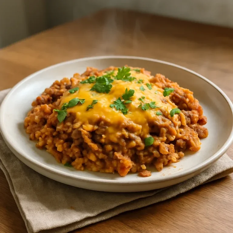 Cheesy Taco Rice Skillet Meal Prep with seasoned ground beef, melted cheese, and fluffy rice.