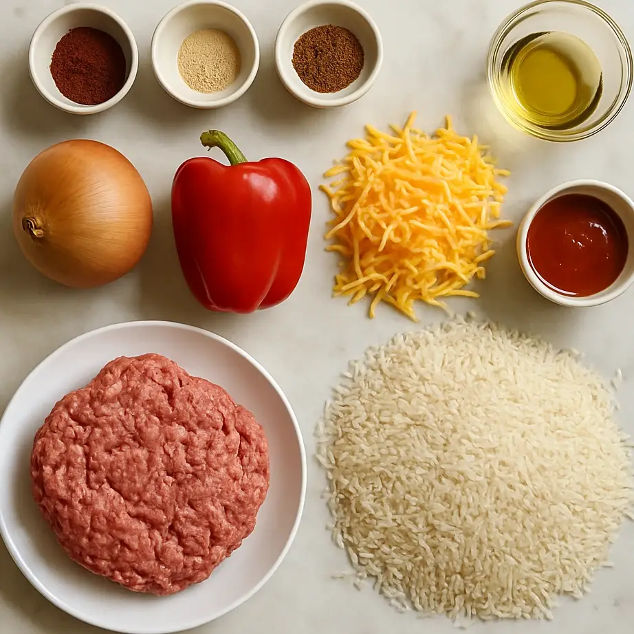 Cheesy Taco Rice Skillet Meal Prep (One Pan, High Protein, Cheap) 3 Ingredients