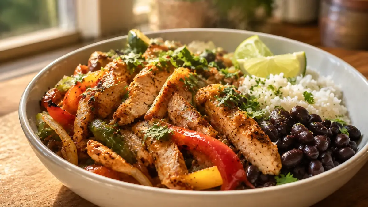Chicken Fajita Meal Prep Bowls (Easy Beginner Recipe, 30g Protein) 2 Feature image