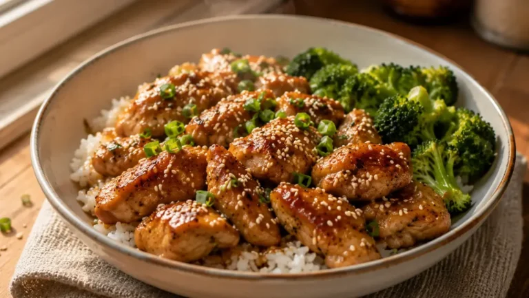 Easy Sesame Chicken Meal Prep (Healthier Than Takeout, High Protein) 11 Sesame Chicken Meal Prep containers filled with golden glazed chicken and fresh vegetables