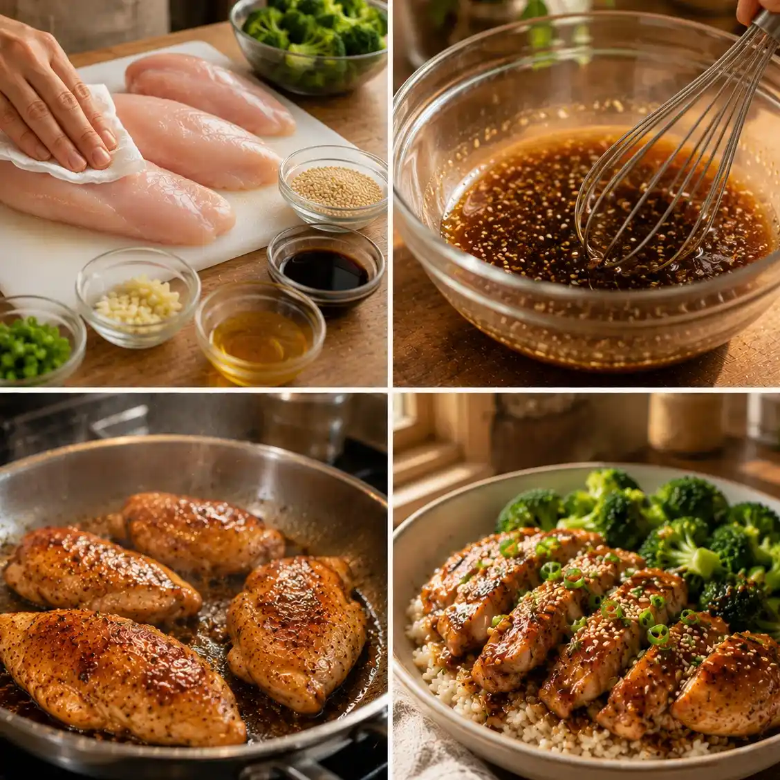 Easy Sesame Chicken Meal Prep (Healthier Than Takeout, High Protein) 4 Cooking steps