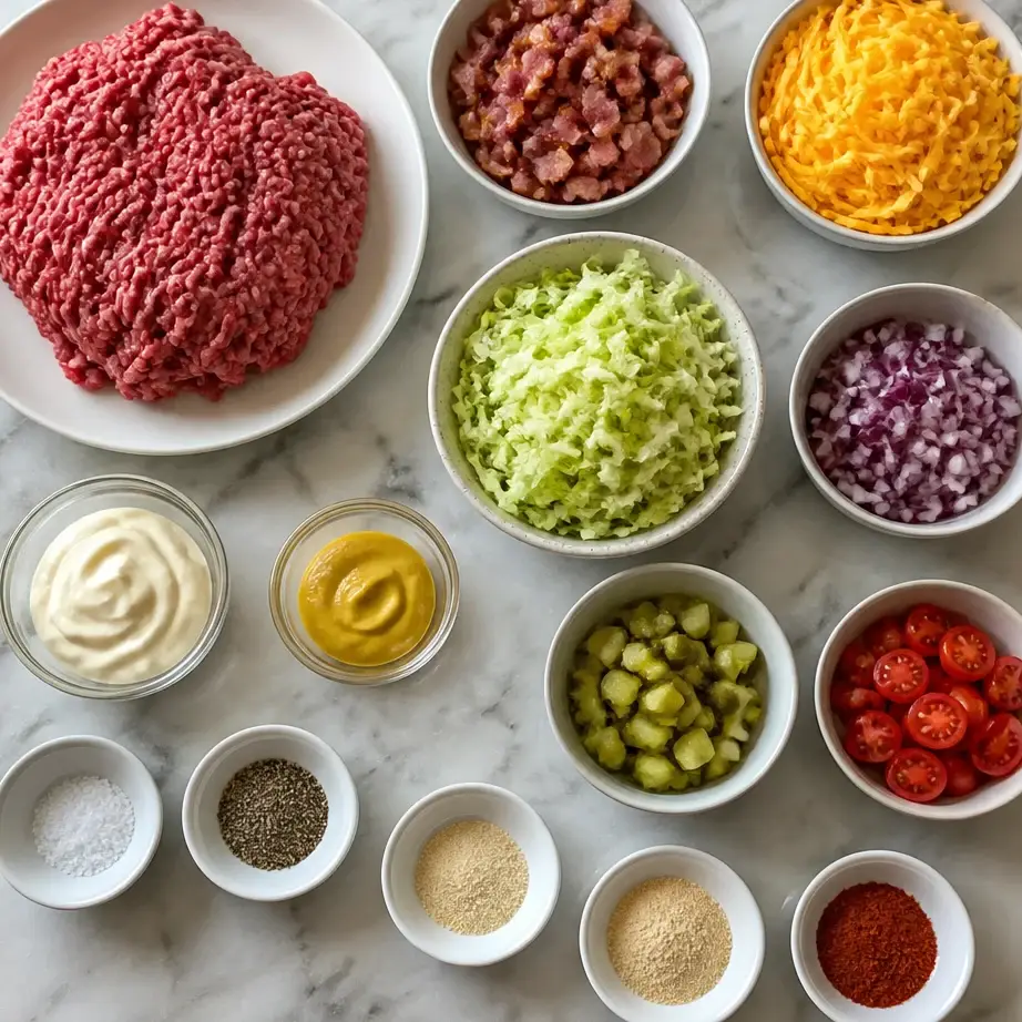 High Protein Burger Bowls Meal Prep (Big Mac Style, Low Carb) 3 Ingredients
