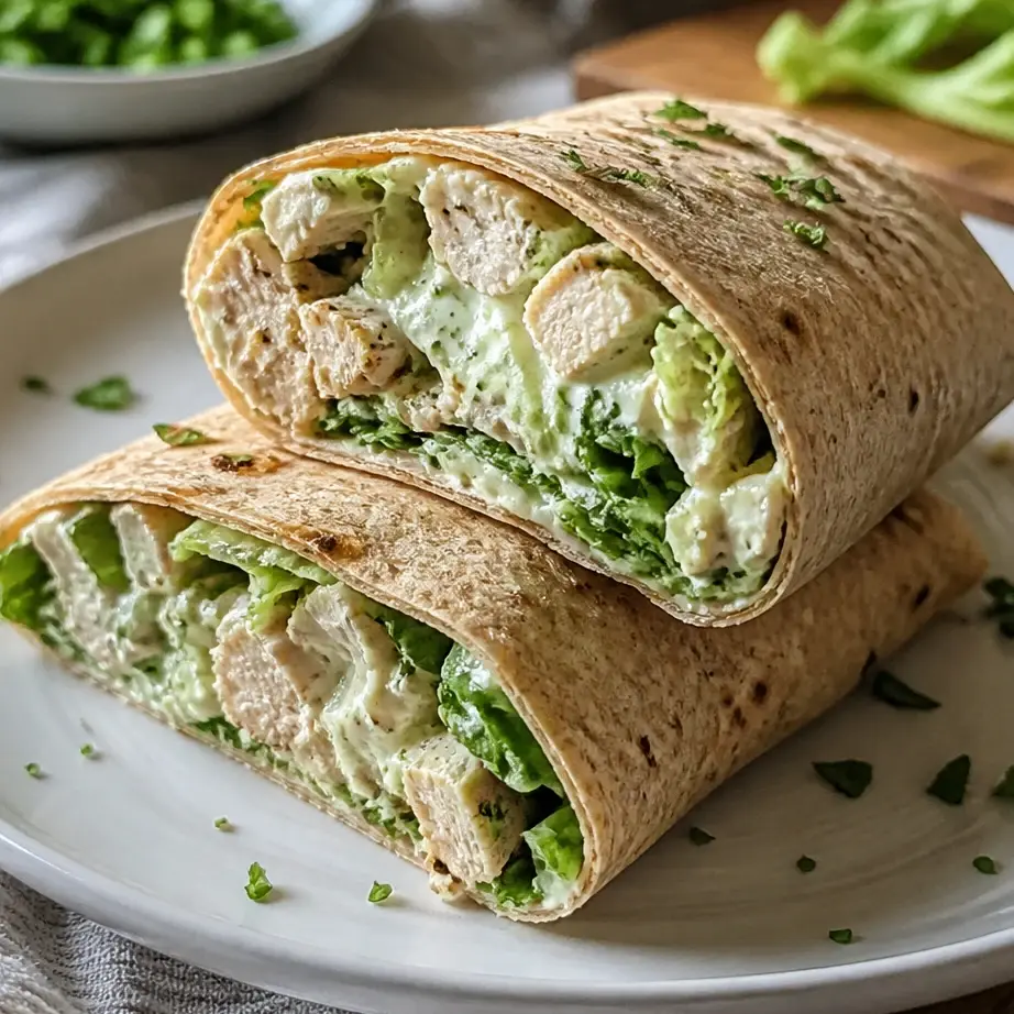 High Protein Chicken Caesar Wrap Meal Prep (Cheap Lunch for the Week) 8 Chicken Caesar Wrap Meal Prep with grilled chicken, fresh lettuce, and creamy caesar dressing