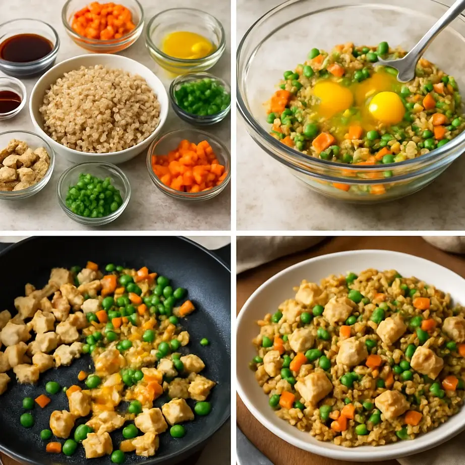 High Protein Egg Fried Rice Meal Prep (Cheap & Better Than Takeout) 4 Cooking steps