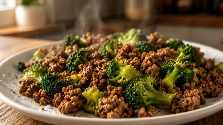 Ground Beef and Broccoli Meal Prep portioned into containers for weekly high protein meals