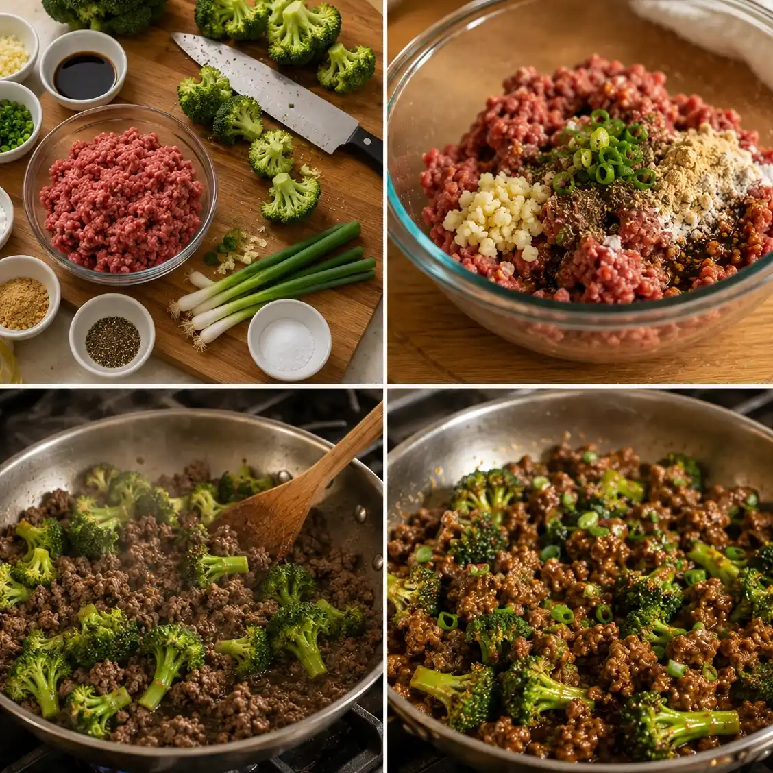 High Protein Ground Beef and Broccoli Meal Prep (Under $3 Per Serving) 4 Cooking steps