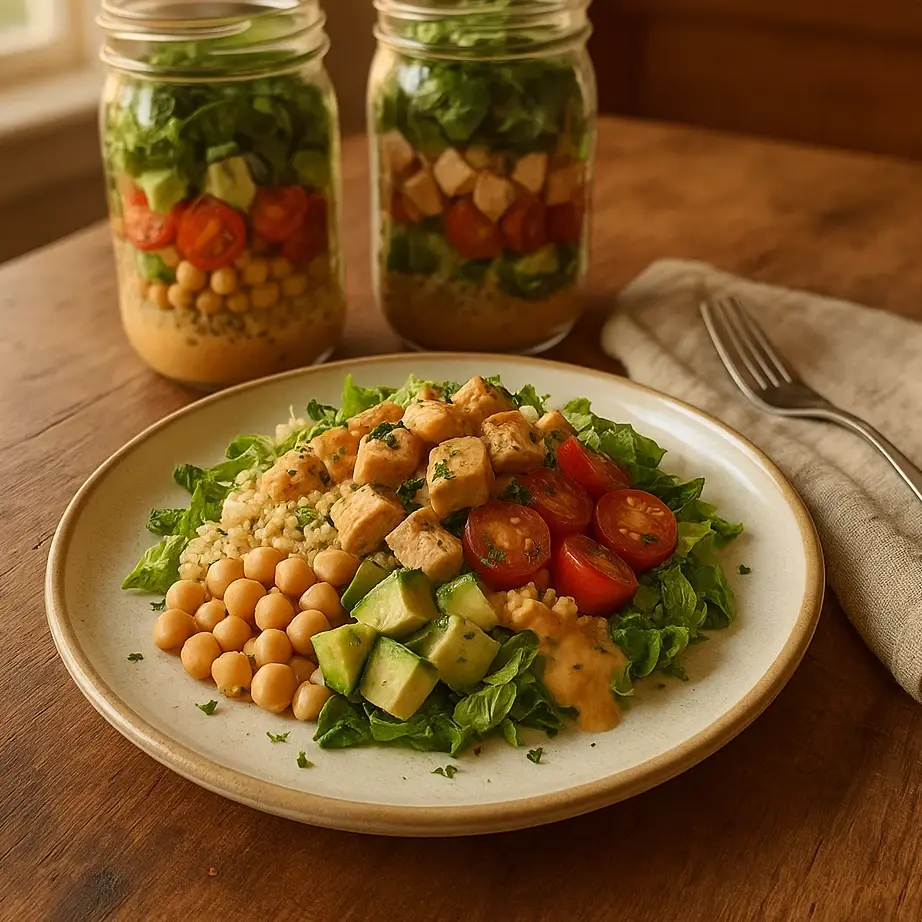 High Protein Mason Jar Salads (Meal Prep Lunches) 5 Serving
