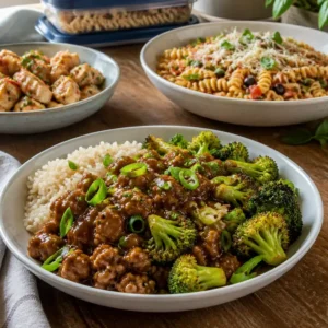 Meal Prep for Beginners on a Budget featuring colorful protein containers ready for weekly meal planning.