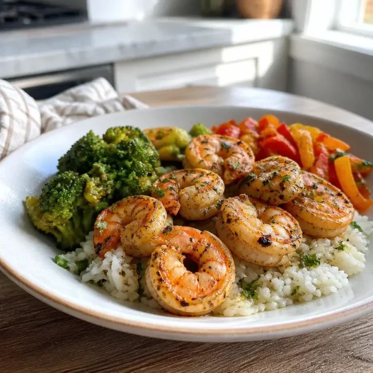 Shrimp Lunch Meal Prep container filled with protein-rich shrimp, fresh vegetables, and nutritious grains