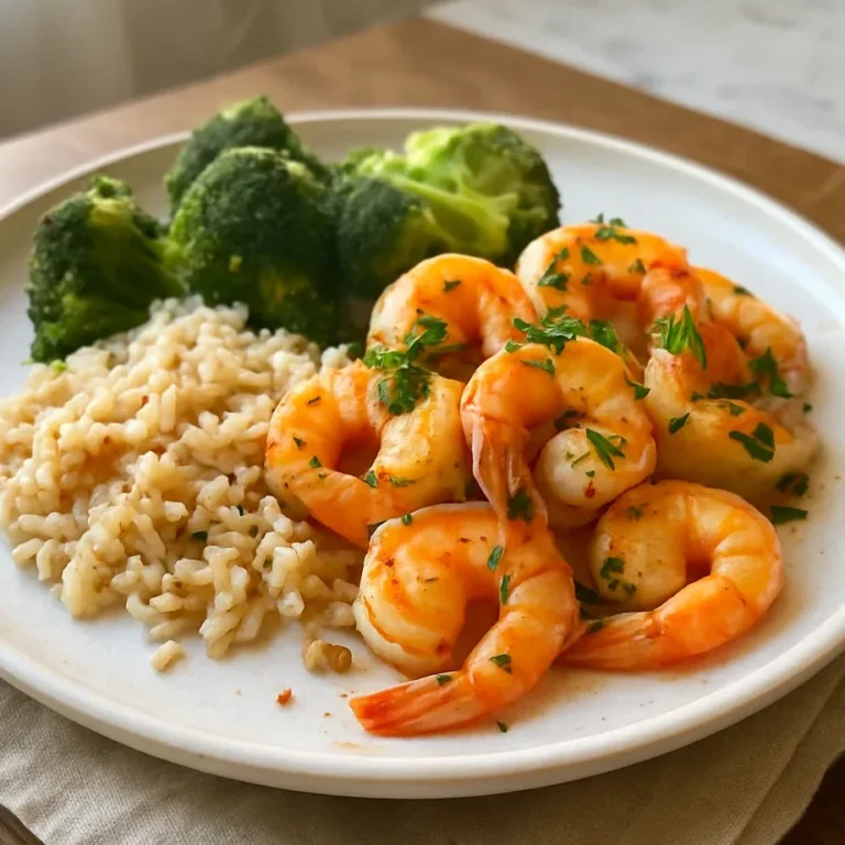 High Protein Shrimp Meal Prep for Weight Loss (Low Calorie, 5 Days) 10 Shrimp Meal Prep for Weight Loss with grilled shrimp, brown rice, and fresh broccoli portions.