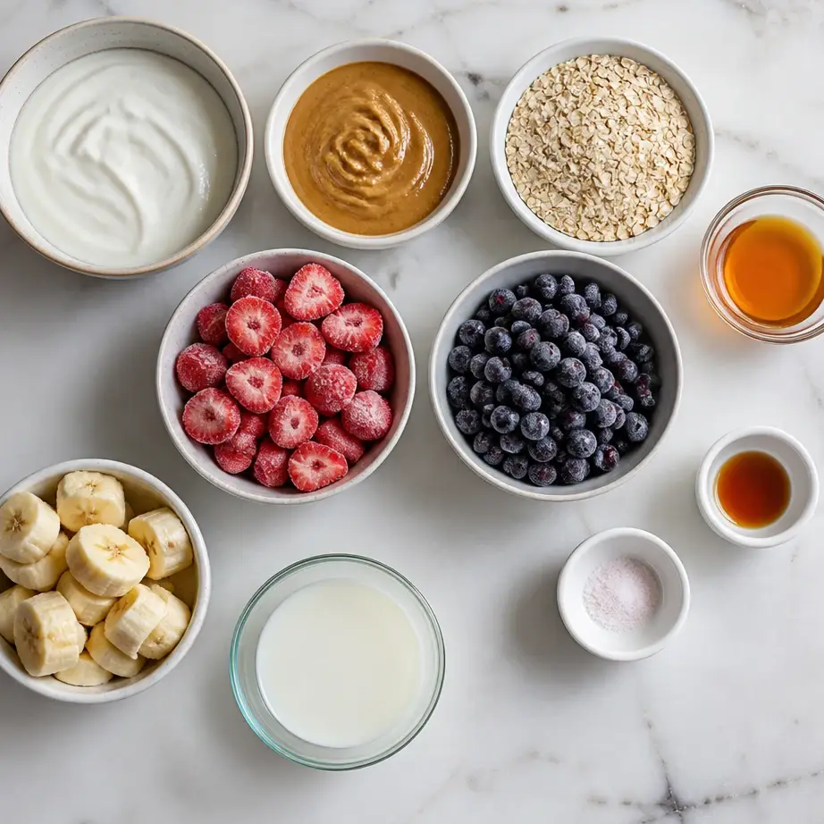 High Protein Smoothie Meal Prep (Freezer Packs, 5 Days) 3 Ingredients