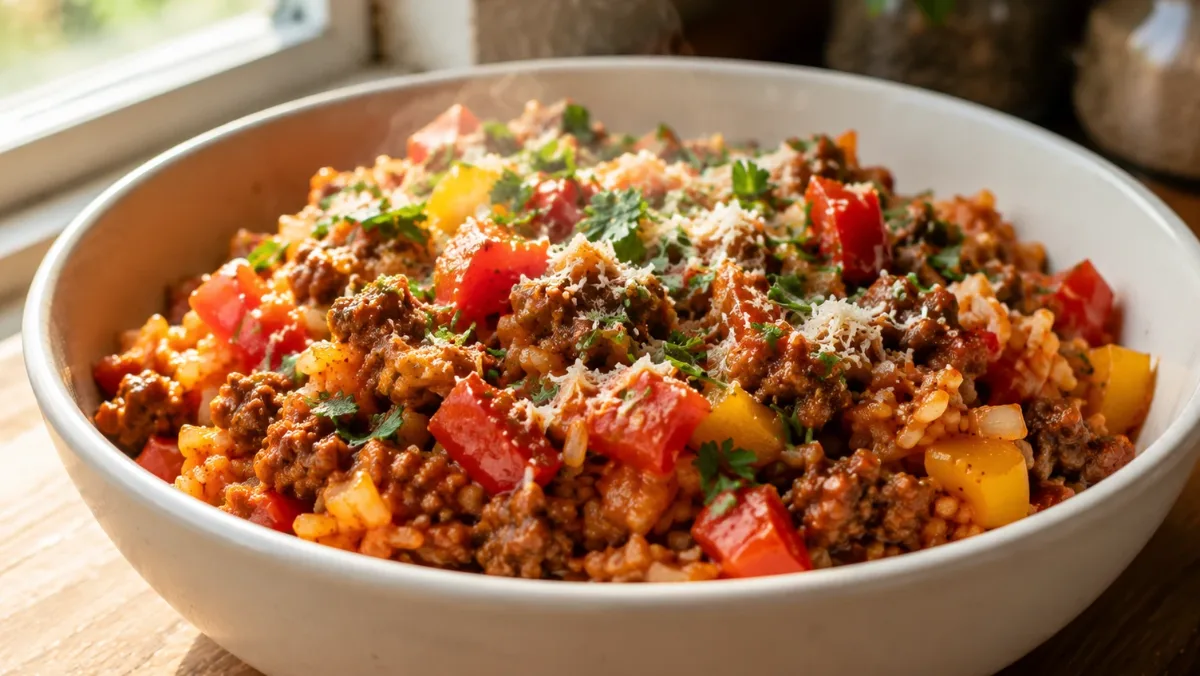 Meal Prep Unstuffed Pepper Bowls (High Protein, Low Calorie) 2 Feature image