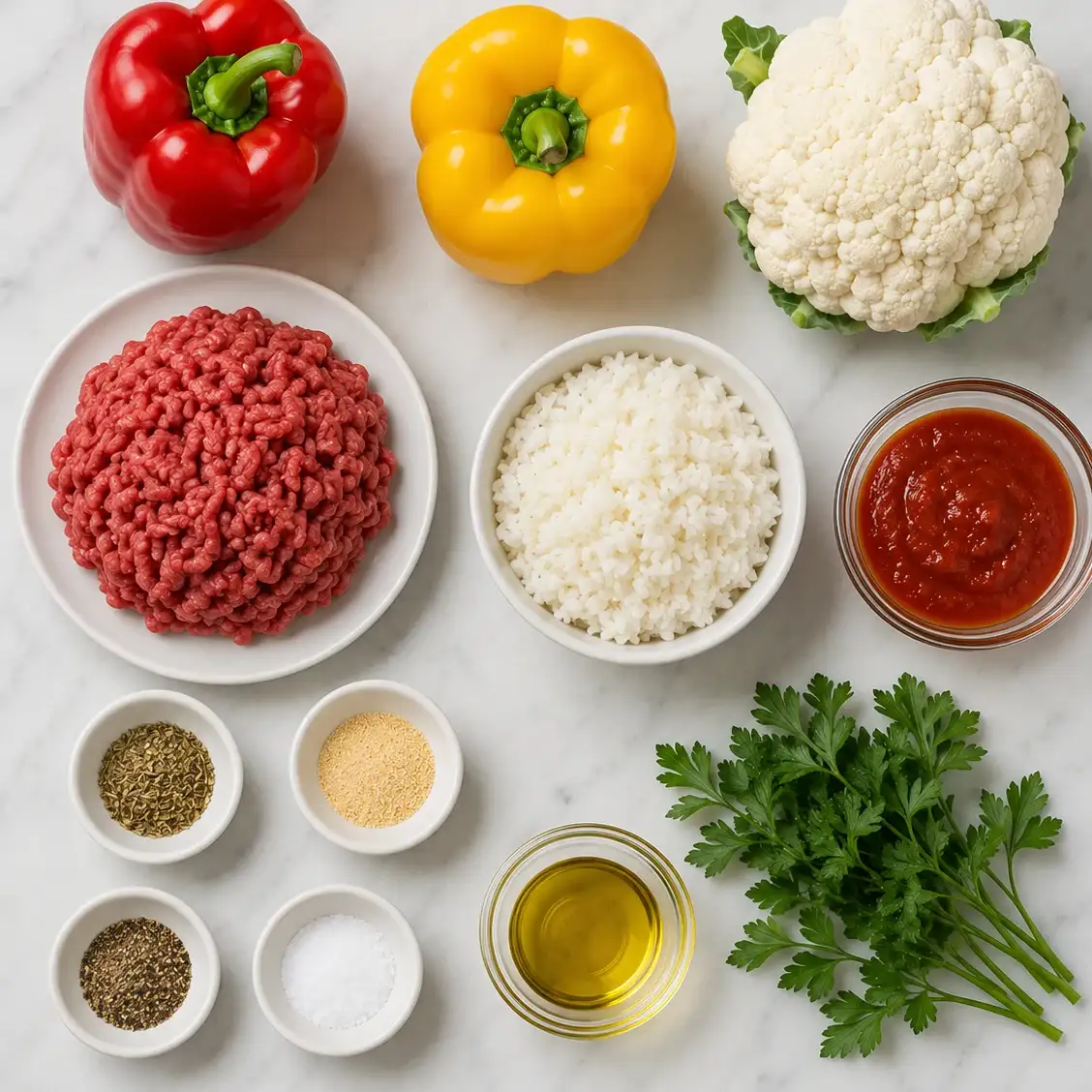 Meal Prep Unstuffed Pepper Bowls (High Protein, Low Calorie) 3 Ingredients