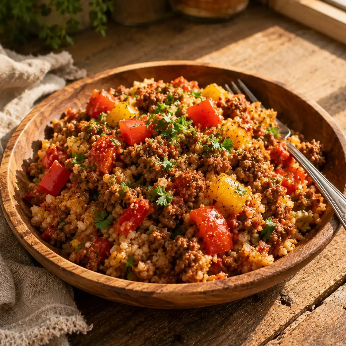 Meal Prep Unstuffed Pepper Bowls (High Protein, Low Calorie) 5 Serving