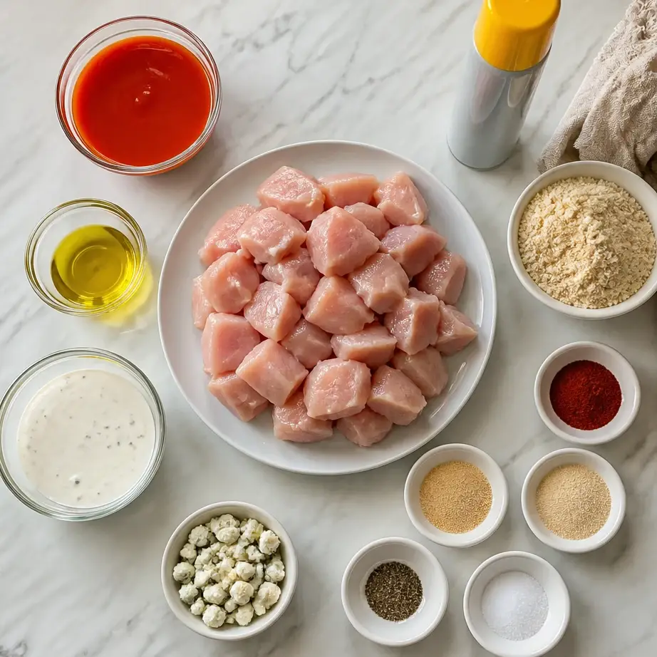 Air Fryer Buffalo Chicken Bites (Low Carb High Protein Meal Prep) 3 Ingredients