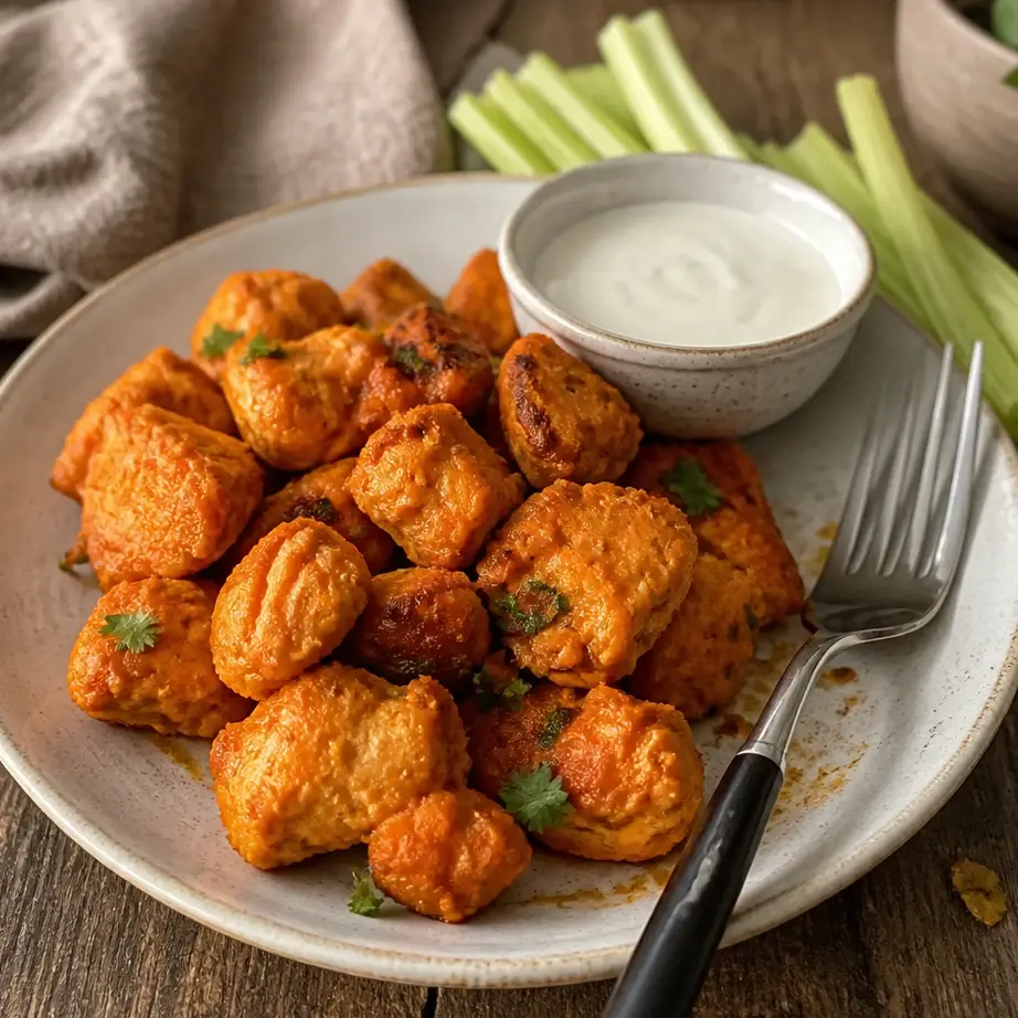 Air Fryer Buffalo Chicken Bites (Low Carb High Protein Meal Prep) 5 Serving