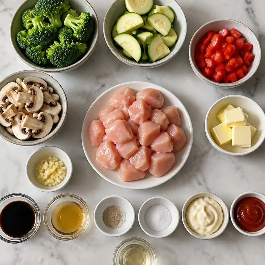 Air Fryer Chicken Hibachi Meal Prep (High Protein, Yum Yum Sauce) 3 Ingredients