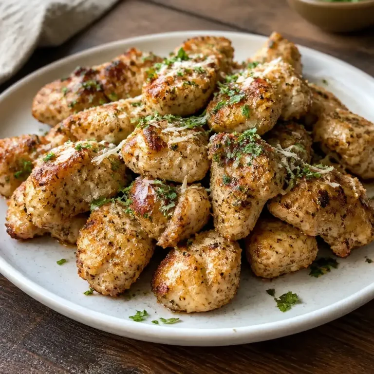 Air Fryer Garlic Parmesan Chicken Bites (High Protein Meal Prep) 8 Air Fryer Garlic Parmesan Chicken Bites golden and crispy, perfect high protein meal prep option