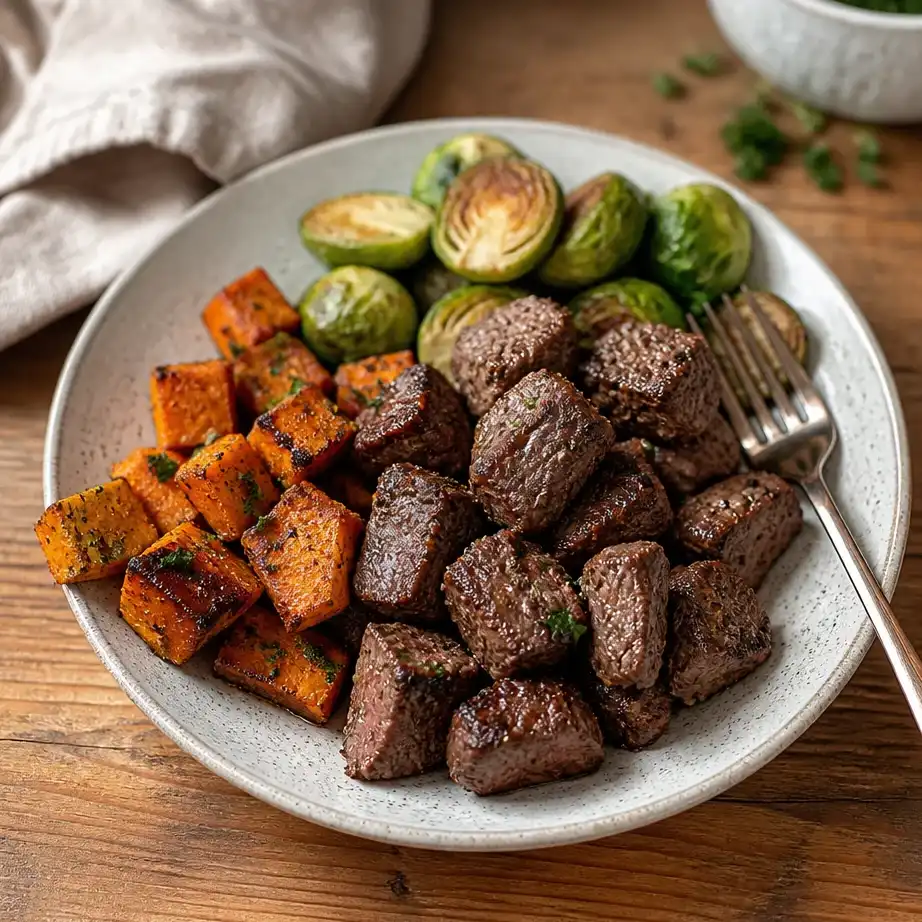Air Fryer Steak Bites Meal Prep (High Protein, 10 Minutes) 5 Serving