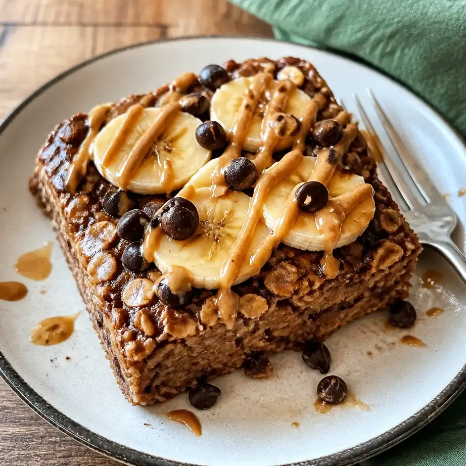Banana Protein Baked Oatmeal Bars (High Protein Breakfast Meal Prep) 5 Serving