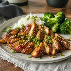 Best Air Fryer Teriyaki Chicken (High Protein Meal Prep) 6 Air Fryer Teriyaki Chicken glazed golden brown with sticky sauce and sesame seeds