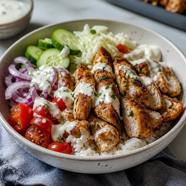 Chicken Shawarma Bowls with Garlic Sauce (High Protein Dinner Prep) 11 Chicken Shawarma Bowls loaded with seasoned chicken, rice, and fresh vegetables for meal prep.