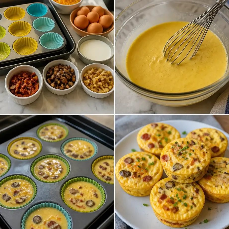 Copycat Starbucks Egg Bites (High Protein Breakfast Meal Prep) 4 Cooking steps