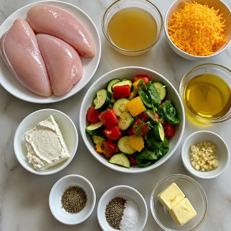 Creamy Low Carb Chicken Casserole (High Protein Dinner Meal Prep) 3 Ingredients