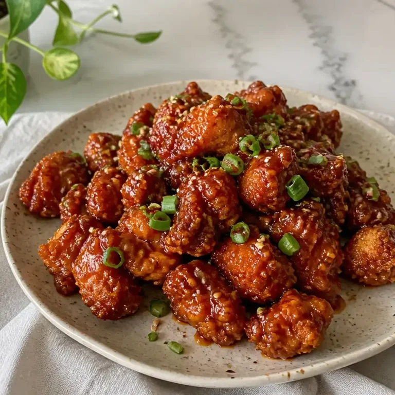 Crispy air fryer Korean Popcorn Chicken ( High Protein) 11 Air fryer Korean Popcorn Chicken golden and crispy with gochujang glaze coating