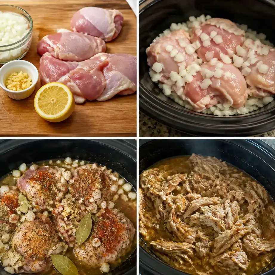 Dump & Go Crockpot Chicken Meal Prep (Beginner Friendly, High Protein) 4 Cooking steps