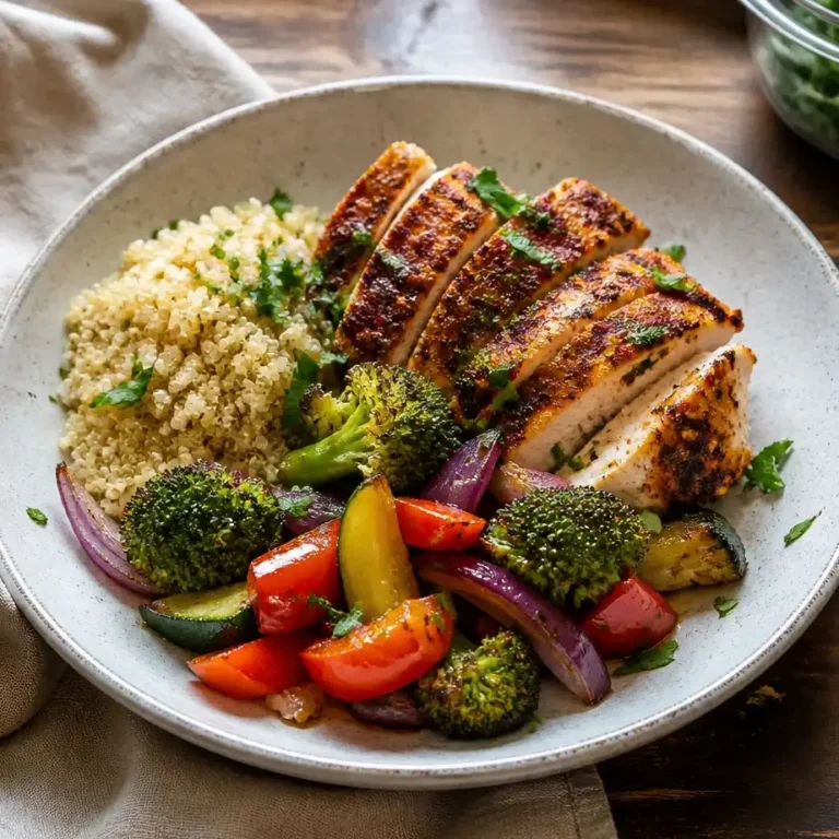 High Protein Air Fryer Chicken Meal Prep (30g Protein, 5 Days) 7 Air Fryer Chicken Meal Prep with perfectly cooked golden-brown chicken breasts portioned into containers